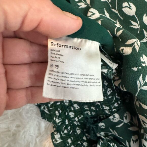 Reformation Lisbon Suzanna Ruffle Shoulder Top Size 10 - Picture 9 of 10